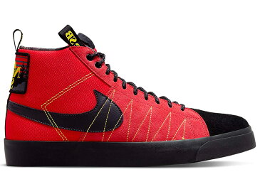 ナイキ NIKE エスビー ズーム ブレイザー ミッド 黒色 ブラック スニーカー 【 SB ZOOM BLAZER MID PRM ACCLIMATE BLACK RED YELLOW 】