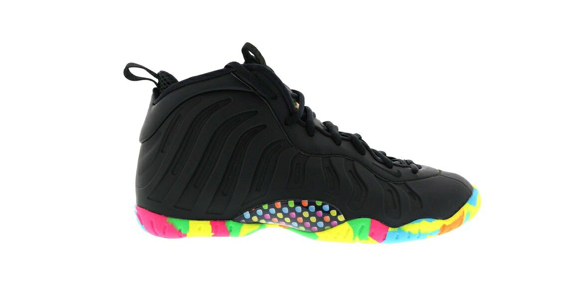 ナイキ フォームポジット 黒色 ブラック エアフォームポジットワン 【 NIKE AIR FOAMPOSITE ONE BLACK FRUITY PEBBLES (GS) / BLACK BLACK MULTI COLOR 】 キッズ ベビー マタニティ スニーカー