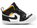 ナイキ ジョーダン 黒色 ブラック 白色 ホワイト ベビー 【 JORDAN 1 CRIB BOOTIE BLACK WHITE VARSITY MAIZE (I) / BLACK WHITE VARSITY MAIZE BLACK 】