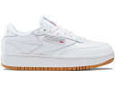 リーボック クラブ 白色 ホワイト WOMEN'S スニーカー レディース 【 REEBOK CLUB C DOUBLE WHITE GUM (WOMEN'S) / WHITE GUM 】