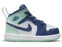 ナイキ ジョーダン ミッド 紺色 ネイビー 白色 ホワイト 【 JORDAN 1 MID MYSTIC NAVY MINT FOAM (TD) / MYSTIC NAVY WHITE MINT FOAM 】