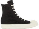 リックオウエンス RICK OWENS デニム ハイ 黒色 ブラック スニーカー 【 DRKSHDW FOGACHINE SLASHED STRETCH DENIM HIGH BLACK MILK 】