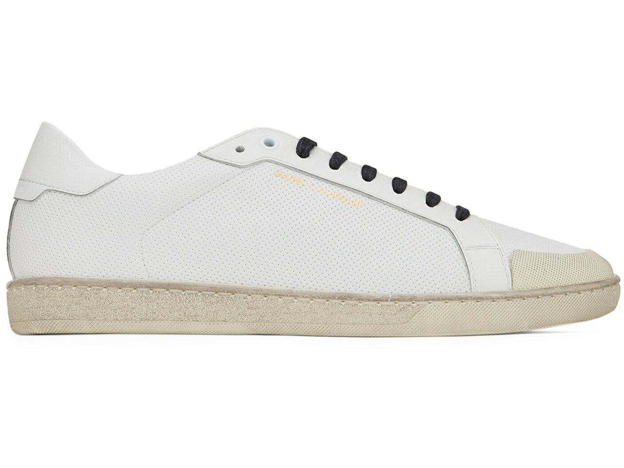 サンローラン SAINT LAURENT コート クラシック レザー スニーカー 【 COURT CLASSIC SL 39 LOW PERFORATED LEATHER OPTIC WHITE 】