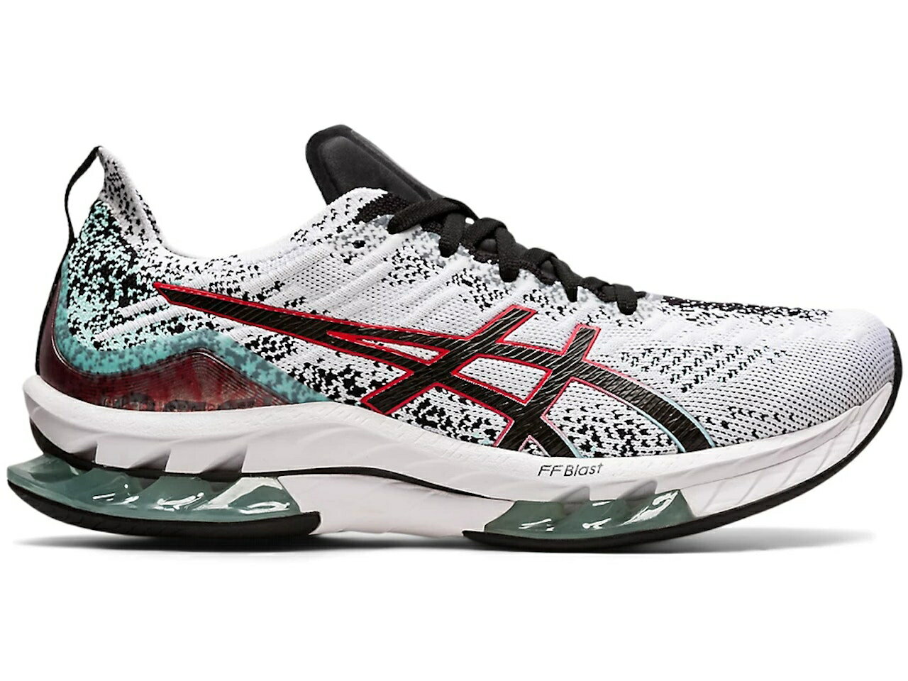 アシックス ブラスト 白色 ホワイト 黒色 ブラック 赤 レッド アクア スニーカー メンズ 【 ASICS KINSEI BLAST WHITE BLACK RED AQUA / WHITE BLACK 】