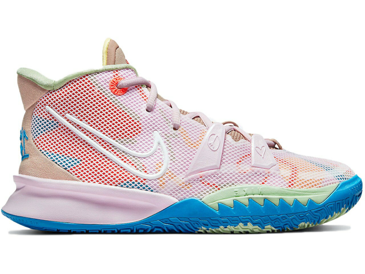 ナイキ カイリー ピンク 白色 ホワイト 【 NIKE KYRIE 7 1 WORLD PEOPLE (GS) / REGAL PINK HEMP HONEYDEW WHITE 】 キッズ ベビー マタニティ スニーカー 1