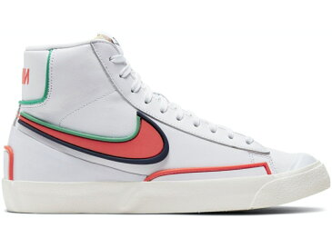 ナイキ NIKE ブレイザー ミッド 白色 ホワイト クリムゾン レディース スニーカー 【 BLAZER MID 77 INFINITE WHITE CRIMSON WOMENS BRIGHT OLD BLUE ROMAN GREEN SAIL BLACK 】