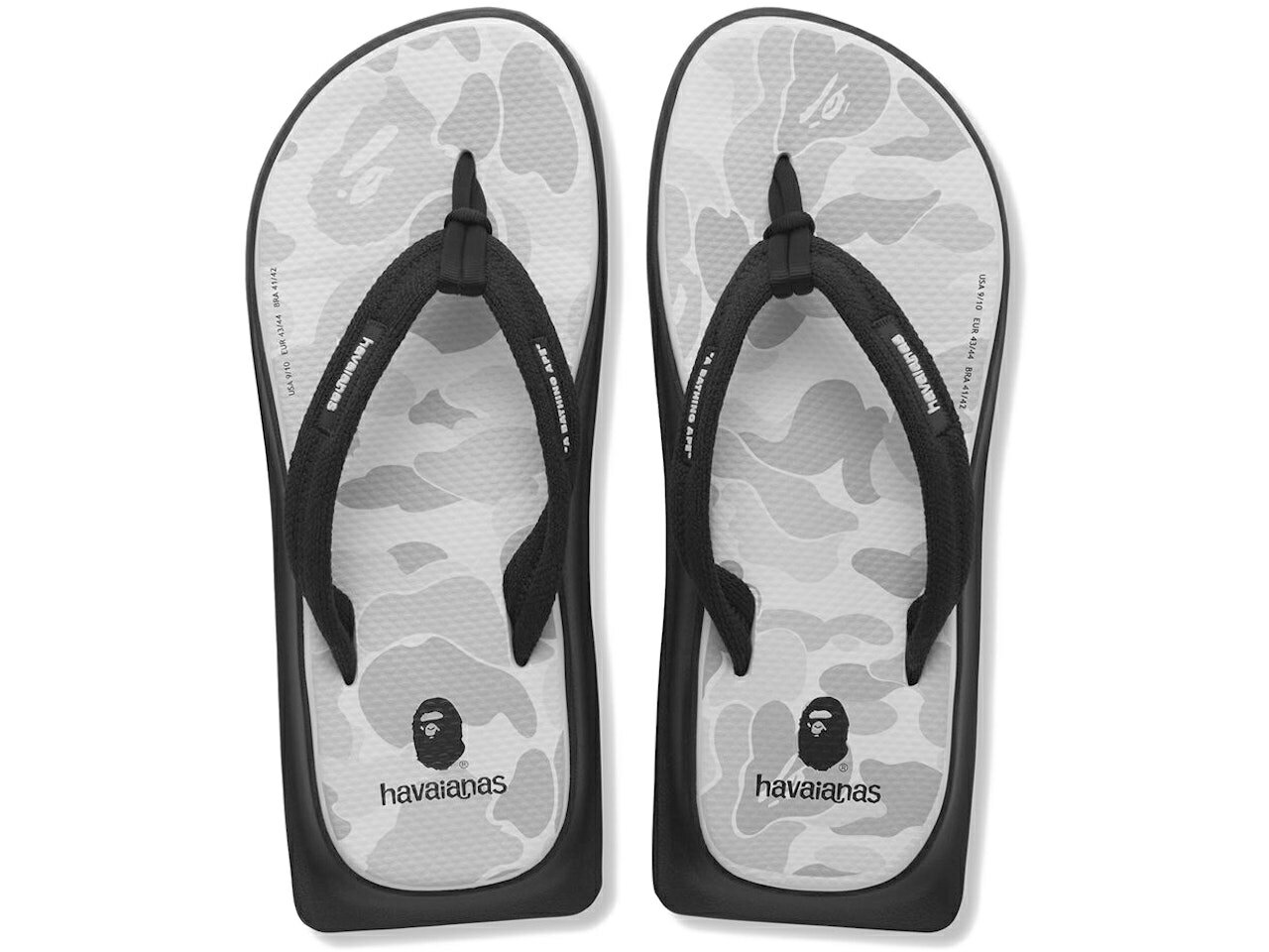 ベイプ 白色 ホワイト カモ柄 スニーカー メンズ 【 BAPE A BATHING APE HAVAIANAS TRADI ZORI WHITE CAMO / WHITE CAMO 】