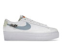 ナイキ ブレイザー 青色 ブルー 白色 ホワイト ピンク オックスフォード アイボリー WOMEN 039 S スニーカー レディース 【 NIKE BLAZER LOW PLATFORM NEXT NATURE BOARDER BLUE (WOMEN 039 S) / WHITE PINK OXFORD PALE IVORY 】