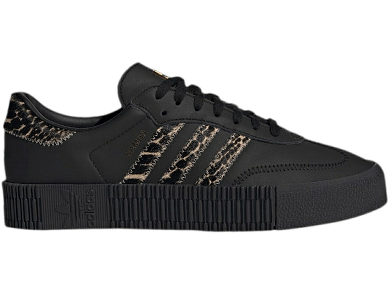 アディダス ADIDAS レディース スニーカー 【 SAMBAROSE CHEETAH PRINT WOMENS CORE BLACK BLISS GOLD METALLIC 】