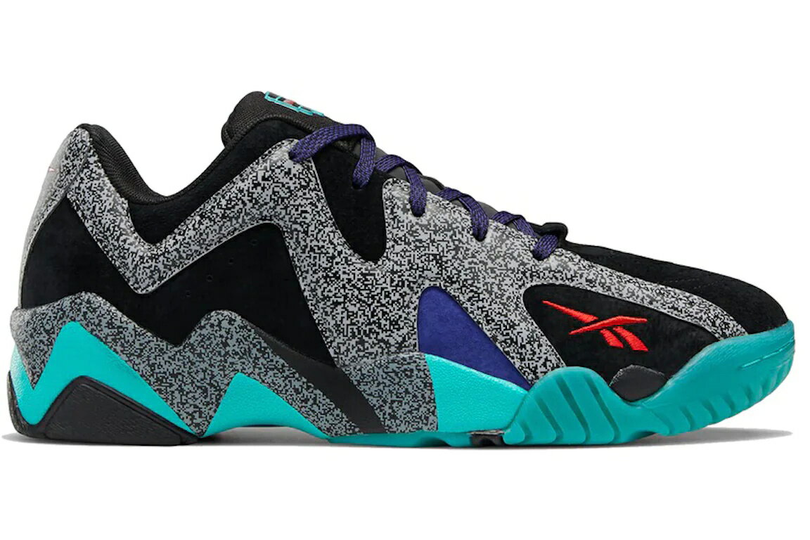 リーボック カミカゼ ジャム 黒色 ブラック 灰色 グレー 紫 パープル スニーカー メンズ 【 REEBOK KAMIKAZE II LOW NICE KICKS NBA JAM / BLACK GREY PURPLE TEAL 】