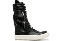 リックオウエンス RICK OWENS カーゴ レザー ブーツ 黒色 ブラック スニーカー 【 CARGO BASKET LEATHER BOOTS BLACK MILK 】