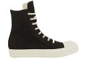 リックオウエンス リックオウエンス デニム ハイ 黒色 ブラック スニーカー メンズ 【 RICK OWENS RICK OWENS DRKSHDW STROBE COTTON DENIM PENTA HIGH BLACK MILK / BLACK MILK MILK 】