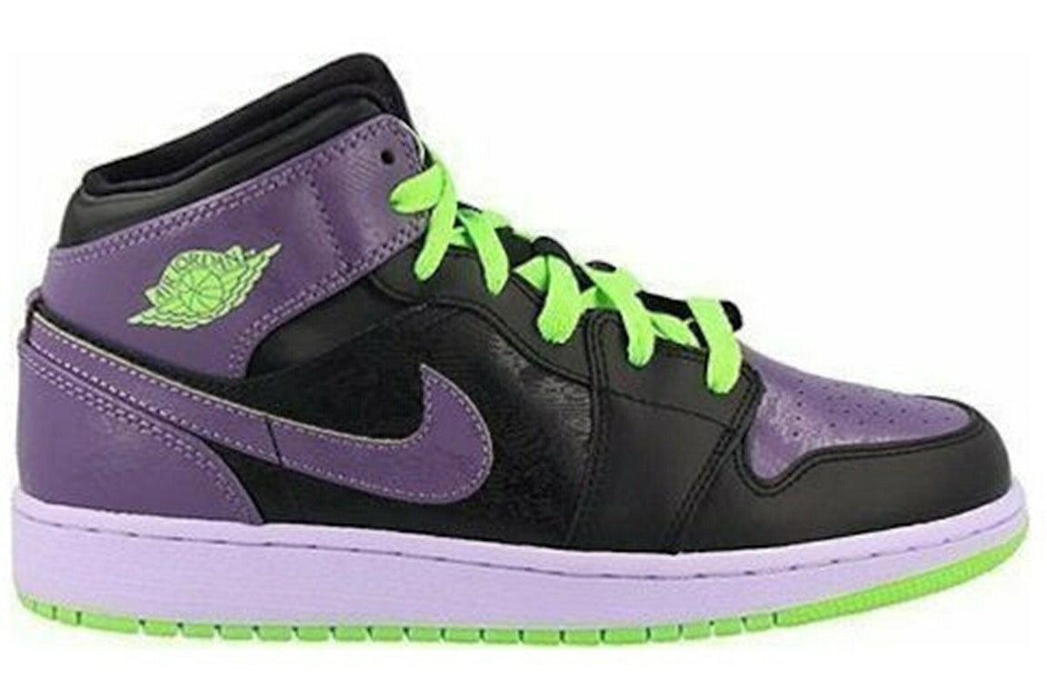 ナイキ ジョーダン 黒色 ブラック 緑 グリーン 【 JORDAN 1 RETRO JOKER (GS) / BLACK ELECTRIC GREEN CANYON 】 キッズ ベビー マタニティ スニーカー