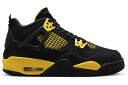 ナイキ ジョーダン サンダー 黒色 ブラック 黄色 イエロー ジュニア キッズ 【 JORDAN 4 RETRO THUNDER (2023) (GS) / BLACK TOUR YELLOW 】 キッズ ベビー マタニティ スニーカー