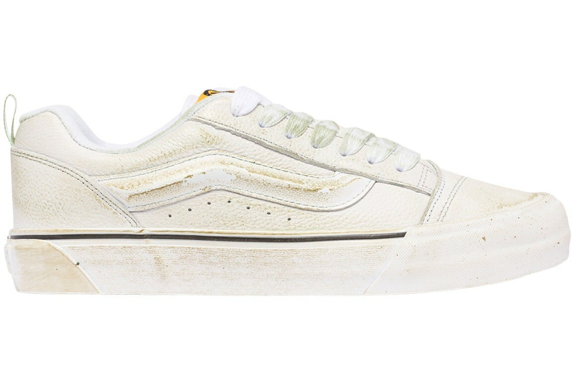 ヴァンズ バンズ ボルト クリス アンソニー 緑 グリーン 白色 ホワイト スニーカー メンズ 【 VANS VAULT KNU SKOOL VLT LX DEATON CHRIS ANTHONY GRASS STAINS / GREEN TRUE WHITE 】