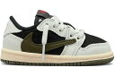 ナイキ ジョーダン オリーブ 赤 レッド 黒色 ブラック トラヴィススコット ベビー 【 JORDAN 1 RETRO LOW OG SP TRAVIS SCOTT OLIVE (TD) / SAIL UNIVERSITY RED BLACK MEDIUM OLIVE 】