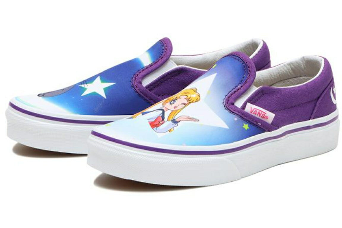 ヴァンズ VANS バンズ クラシック スリッポン キッズ 【 SLIPON CLASSIC PRETTY GUARDIAN SAILOR MOON PS PURPLE BLACK WHITE 】