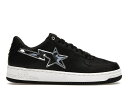 ベイプ 黒色 ブラック 銀色 シルバー 白色 ホワイト スニーカー メンズ 【 BAPE A BATHING APE STA BLACK SILVER (2023) / BLACK SILVER WHITE 】