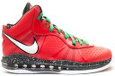 ナイキ NIKE レブロン クリスマス ジュニア キッズ 【 LEBRON 8 V 2 CHRISTMAS GS SPORT RED WHITEBLACKVICTORY GREEN 】