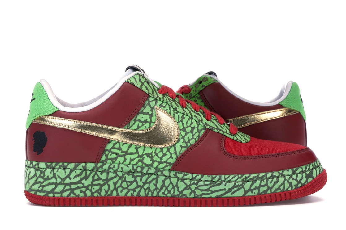 ナイキ NIKE エア スニーカー 【 AIR FORCE 1 LOW QUESTLOVE VARSITY RED METALLIC GOLDMN GREEN 】 メンズ