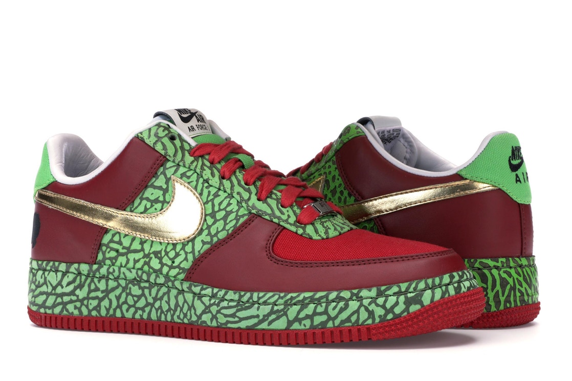 ナイキ NIKE エア スニーカー 【 AIR FORCE 1 LOW QUESTLOVE VARSITY RED METALLIC GOLDMN GREEN 】 メンズ