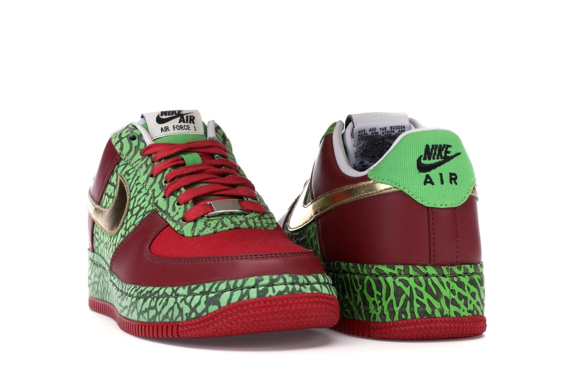 ナイキ NIKE エア スニーカー 【 AIR FORCE 1 LOW QUESTLOVE VARSITY RED METALLIC GOLDMN GREEN 】 メンズ