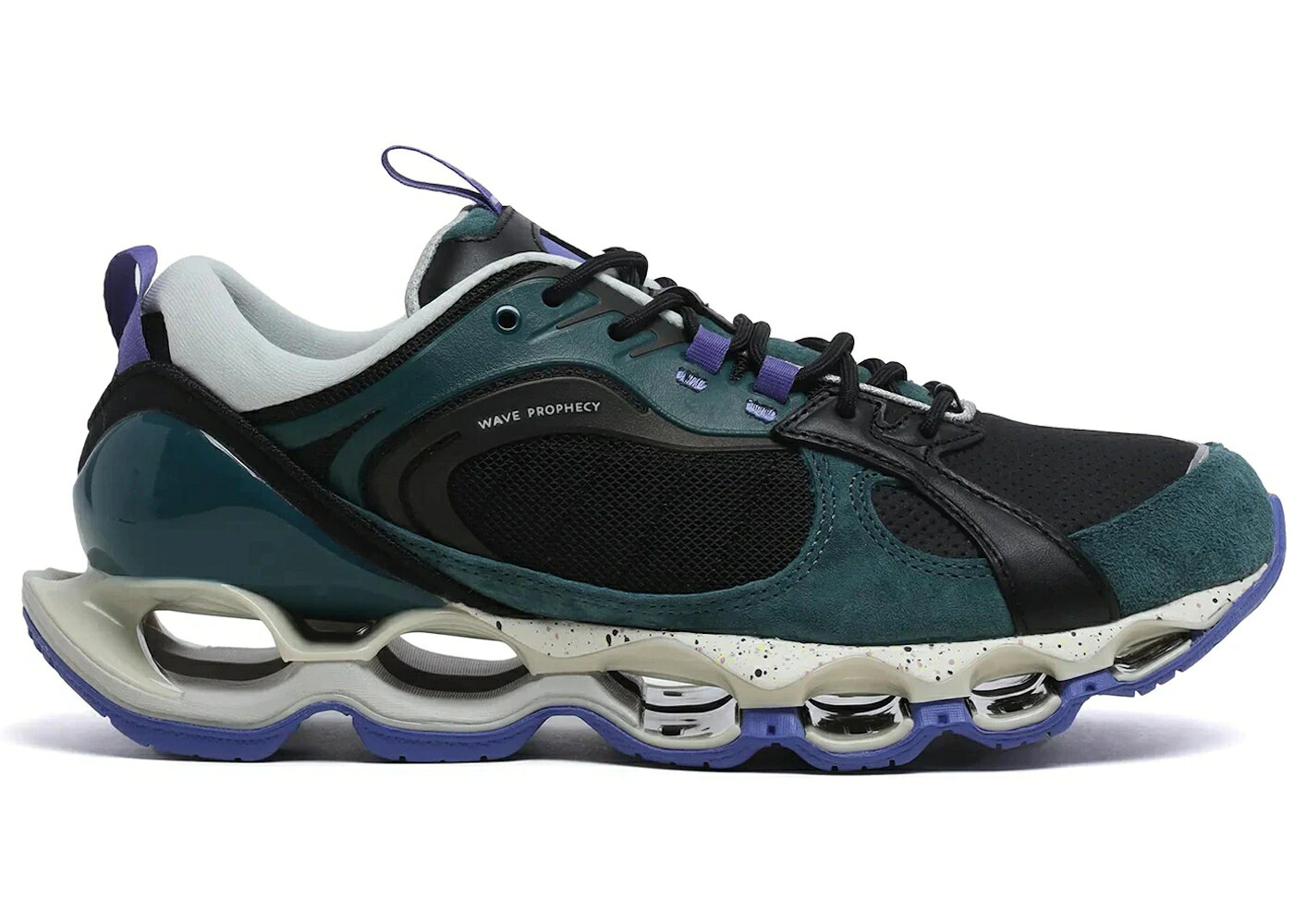 ミズノ ウェーブ ウェイブ プロフェシー 黒色 ブラック アクア 紫 パープル スニーカー メンズ MIZUNO WAVE PROPHECY BETA 2 GRAPHPAPER / BLACK AQUA PURPLE