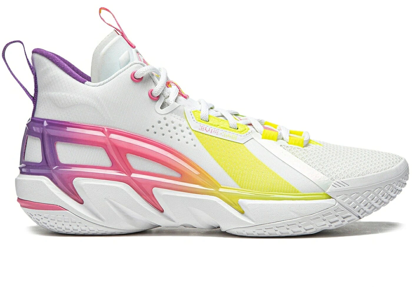 リーニン 白色 ホワイト 黄色 イエロー ピンク 紫 パープル スニーカー メンズ LI-NING BADFIVE 4 WHITE YELLOW PINK PURPLE / WHITE YELLOW PINK PURPLE
