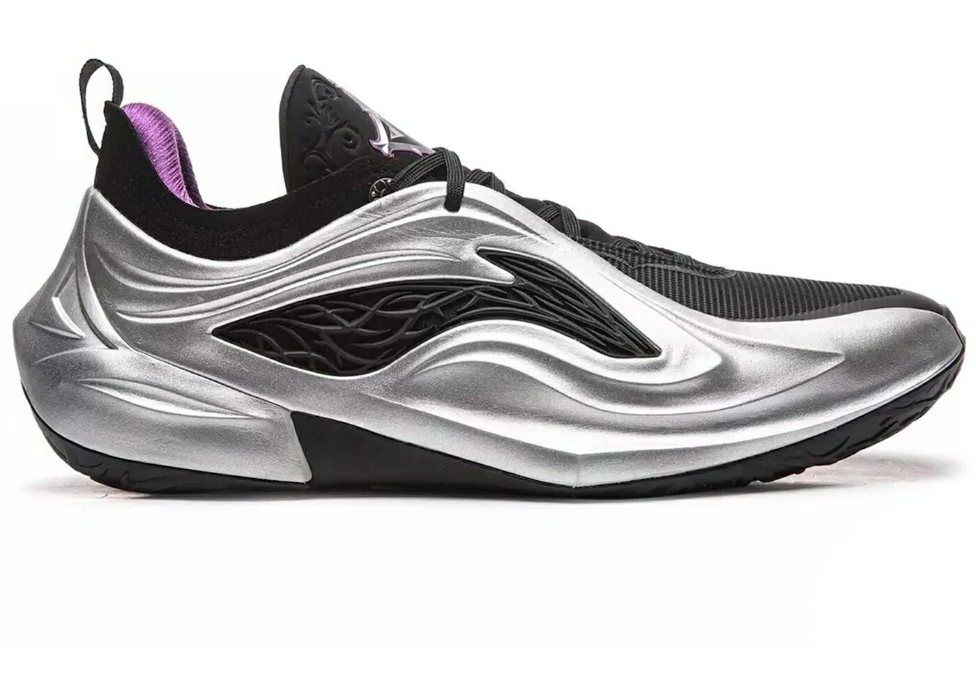 リーニン 銀色 シルバー 黒色 ブラック 紫 バイオレット スニーカー メンズ LI-NING JIMMY BULTER JB4 THORNS / METALLIC SILVER BLACK VIOLET