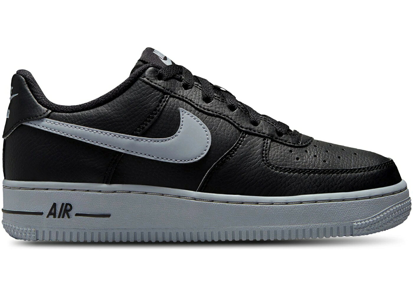 Sneakers - ナイキ 黒色 ブラック 灰色 グレー エアフォース ジュニア キッズ NIKE AIR FORCE 1 LOW BLACK WOLF GREY (GS) / BLACK WOLF GREY ベビー マタニティ スニーカー