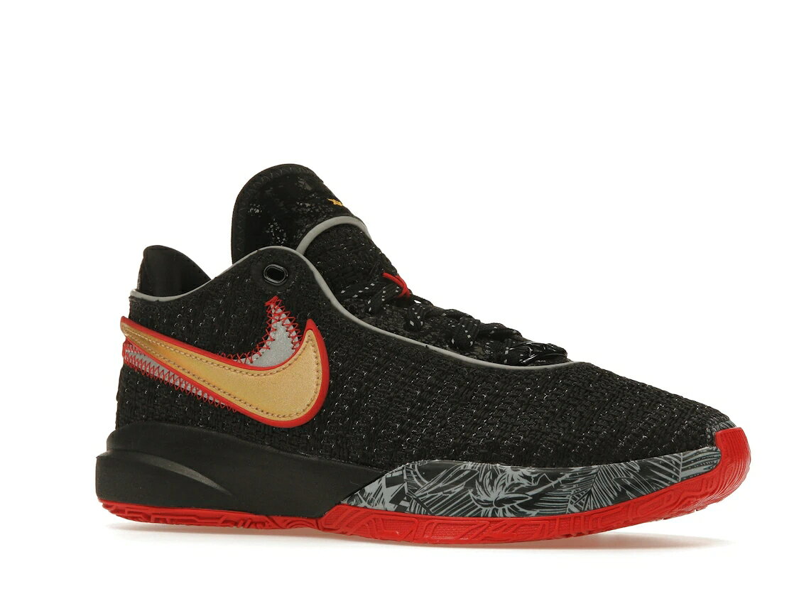 NIKE LEBRON 20 BLACK UNIVERSITY RED (GS) / BLACK UNIVERSITY RED UNIVERSITY — vista 2