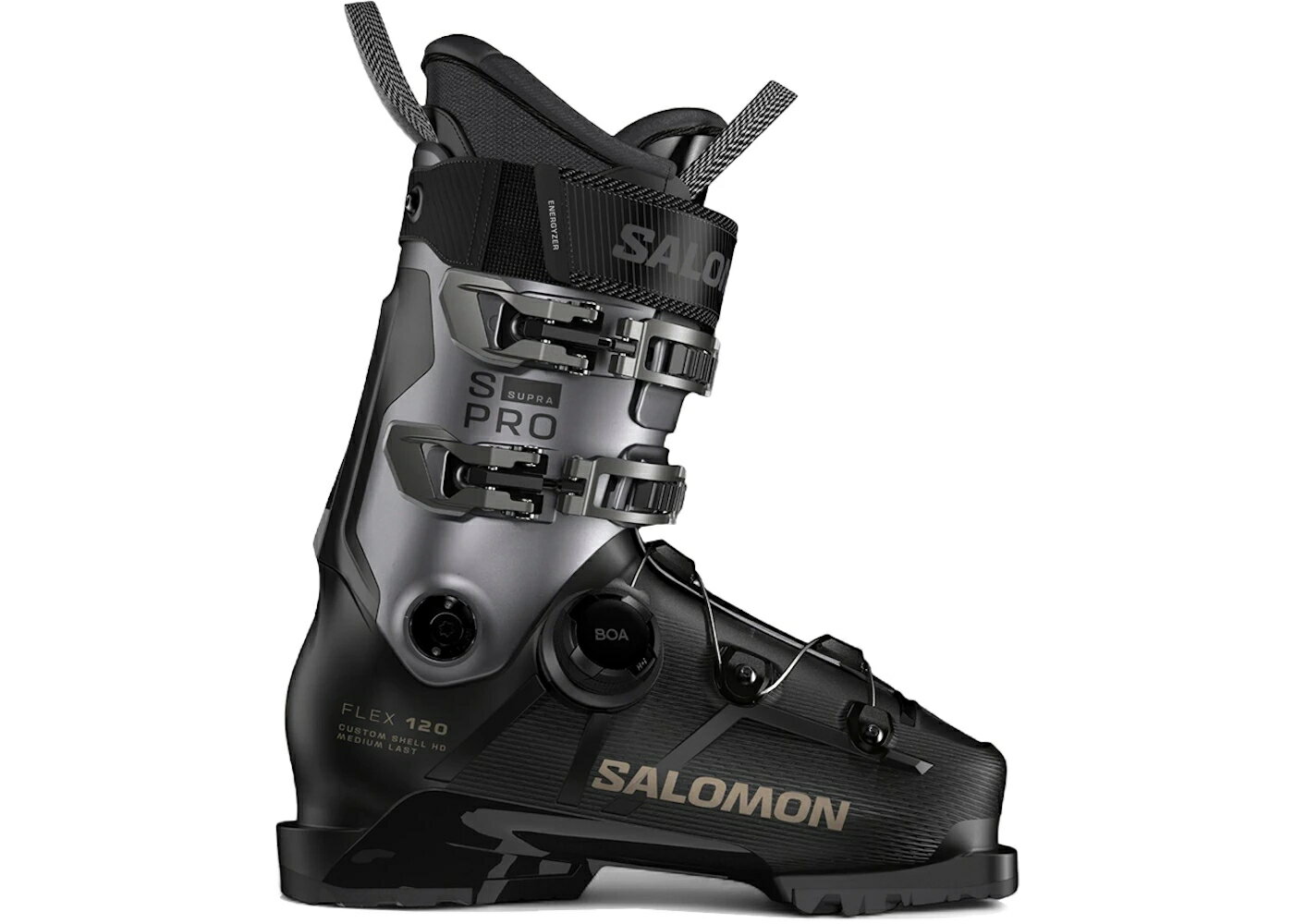 サロモン スープラ 黒色 ブラック スニーカー メンズ SALOMON S/PRO SUPRA BOA 120 BLACK BELUGA METALLIC / BLACK BELUGA METALLIC