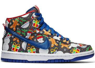 ナイキ NIKE エスビー ダンク ハイ ジュニア キッズ 【 SB DUNK HIGH CONCEPTS UGLY CHRISTMAS SWEATER 2017 GS BLUE RIBBON RIBBONATOM RED 】 ベビー マタニティ