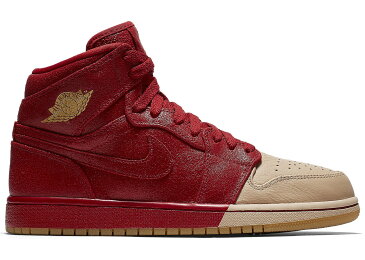 ナイキ ジョーダン JORDAN ハイ 赤 レッド レディース スニーカー 【 RED 1 RETRO HIGH DIPTOE WOMENS GYM METALLIC GOLDVACHETTA TAN 】