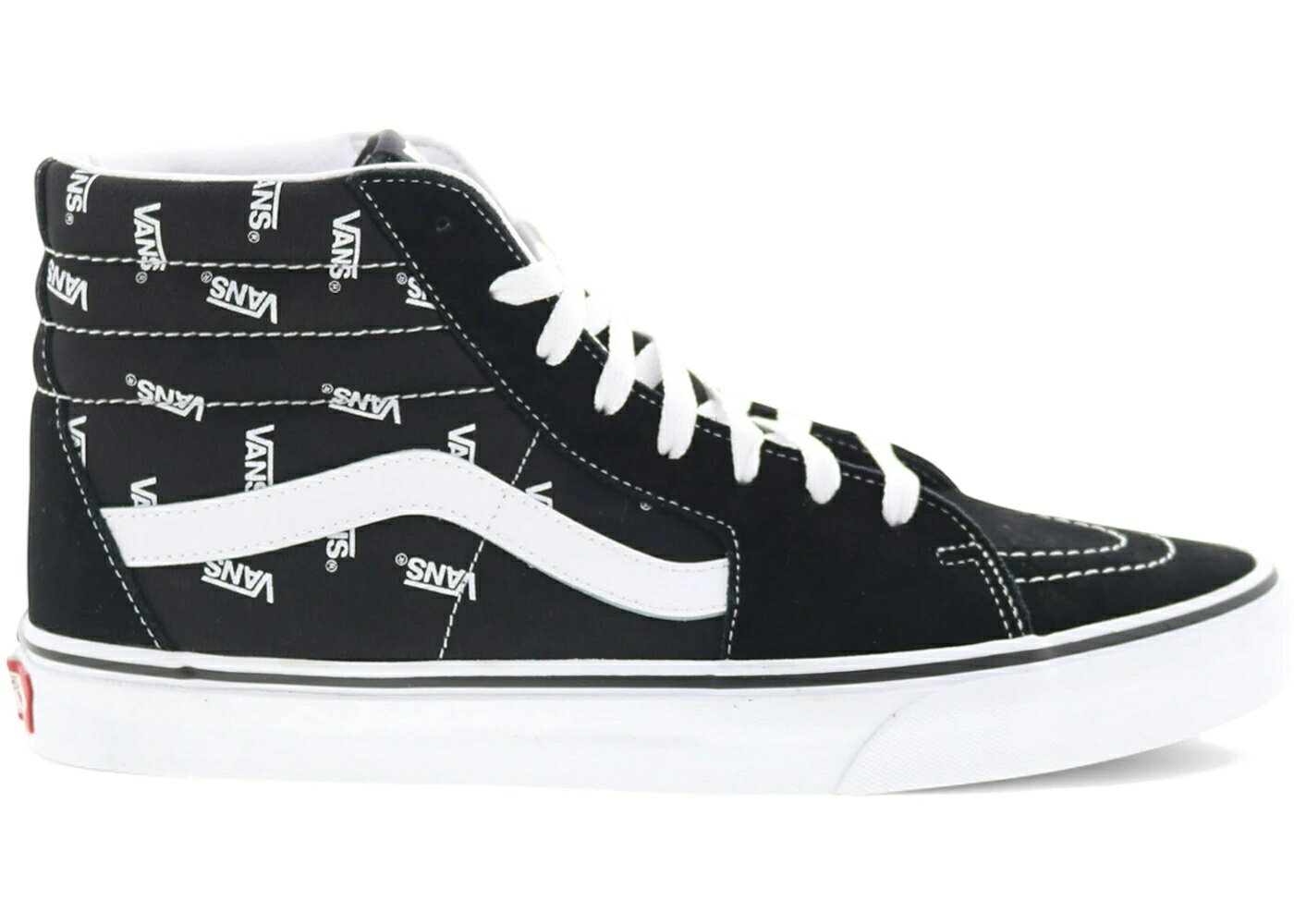 VANS - ヴァンズ バンズ スケートハイ ロゴ 黒色 ブラック 白色 ホワイト スニーカー メンズ VANS SK8-HI ALLOVER LOGO BLACK / BLACK TRUE WHITE