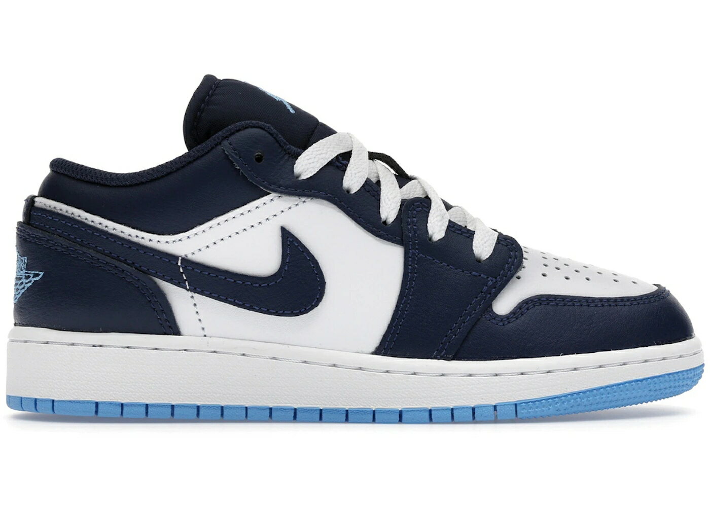 Sneakers - ナイキ ジョーダン 紺色 ネイビー 青色 ブルー 白色 ホワイト ジュニア キッズ JORDAN 1 LOW MIDNIGHT NAVY UNIVERSITY BLUE (GS) / MIDNIGHT NAVY WHITE UNIVERSITY ベビー マタニティ スニーカー