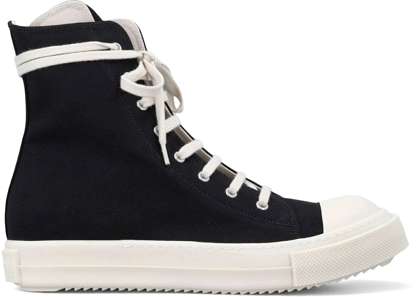 リックオウエンス デニム 黒色 ブラック スニーカー メンズ RICK OWENS RICK OWENS DRKSHDW SCARPE DENIM SNEAKS BLACK MILK OVERDYED / BLACK MILK MILK