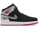 ナイキ ジョーダン ミッド 黒色 ブラック 赤 レッド 銀色 シルバー ジュニア キッズ 【 JORDAN 1 MID BLACK RED SILVER (GS) / BLACK GYM RED-METALLIC SILVER-WHITE 】 キッズ ベビー マタニティ スニーカー