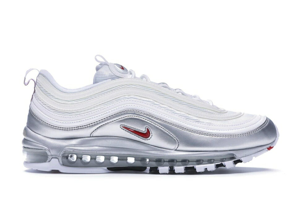 iCL }bNX F Vo[ F zCg  bh GA}bNX Xj[J[ Y y NIKE AIR MAX 97 SILVER WHITE / WHITE VARSITY RED METALLIC z