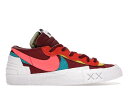 ナイキ ブレイザー 赤 レッド チーム 橙 オレンジ ピンク 青色 ブルー スニーカー メンズ 【 NIKE BLAZER LOW SACAI KAWS RED / TEAM RED ORANGE PINK BLUE 】