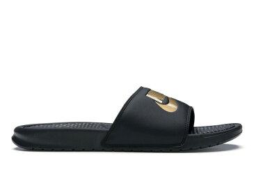 ナイキ NIKE ベナッシ サンダル スニーカー 【 BENASSI SLIDES JUST DO IT BLACK METALLIC GOLD 】