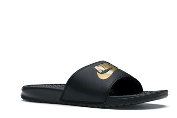 ナイキ NIKE ベナッシ サンダル スニーカー 【 BENASSI SLIDES JUST DO IT BLACK METALLIC GOLD 】