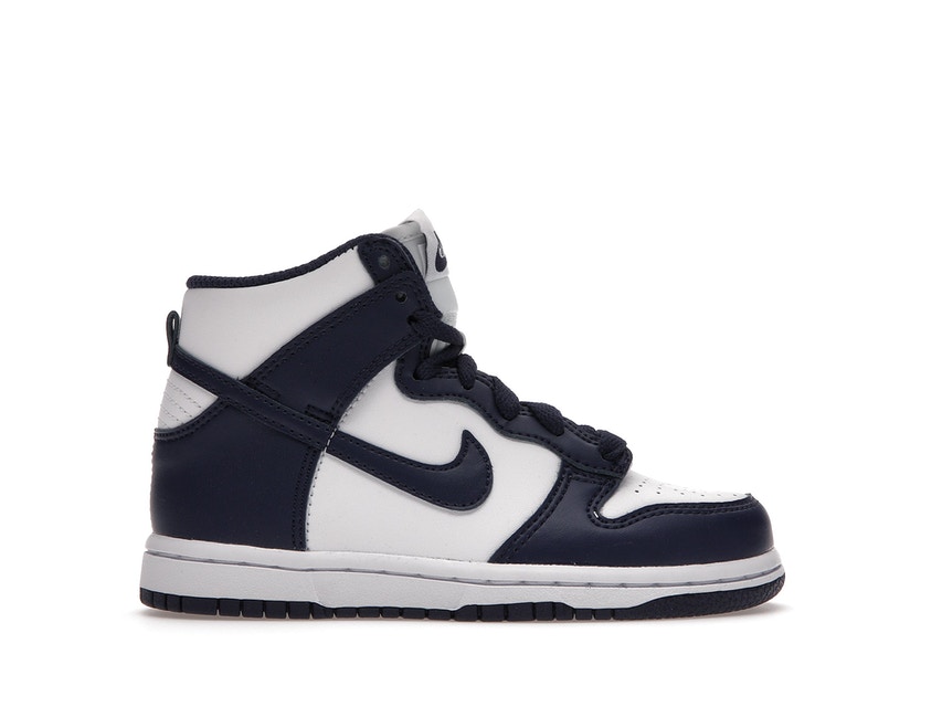 ナイキ ダンク ハイ 紺色 ネイビー 白色 ホワイト ダンクハイ 【 NIKE DUNK HIGH CHAMPIONSHIP NAVY (PS) / WHITE MIDNIGHT NAVY TOTAL 】 キッズ ベビー マタニティ スニーカー 1