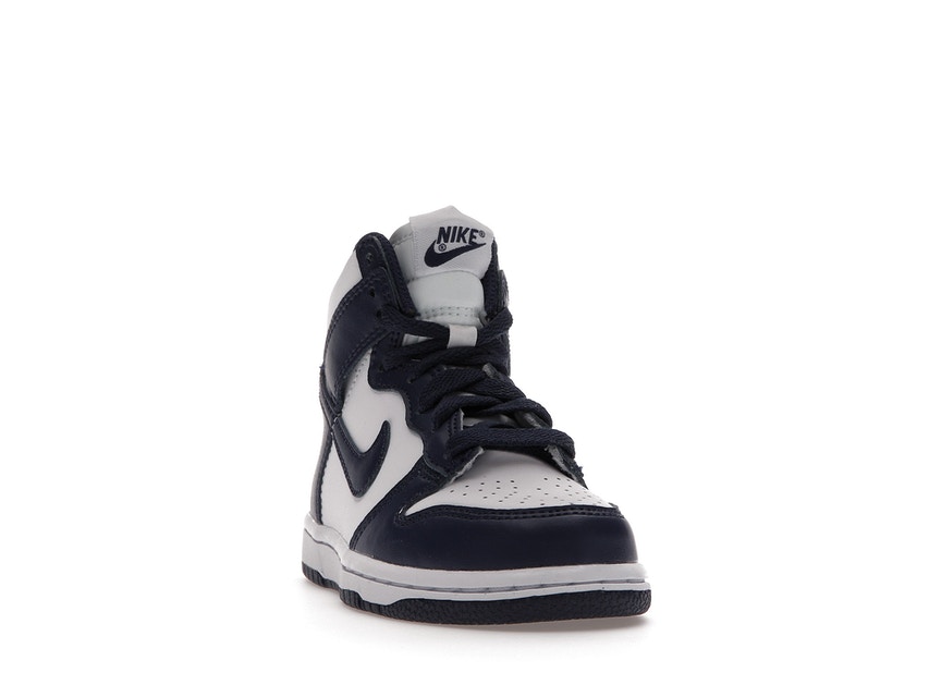 ナイキ ダンク ハイ 紺色 ネイビー 白色 ホワイト ダンクハイ 【 NIKE DUNK HIGH CHAMPIONSHIP NAVY (PS) / WHITE MIDNIGHT NAVY TOTAL 】 キッズ ベビー マタニティ スニーカー 3