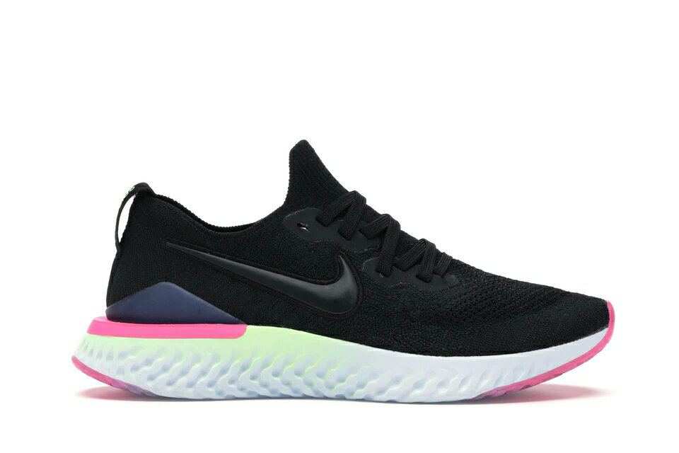 ナイキ NIKE エピック リアクト フライニット 黒色 ブラック ピンク レディース スニーカー 【 EPIC PINK REACT FLYKNIT 2 BLACK SAPPHIRE HYPER WOMENS BLACKSAPPHIRELIME BLASTHYPER PINKBLUE TINT 】