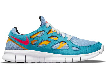 ナイキ NIKE フリー ラン スニーカー 【 FREE RUN 2 CYBER TEAL ALUMINUM UNIVERSITY GOLD BRIGHT CRIMSON 】