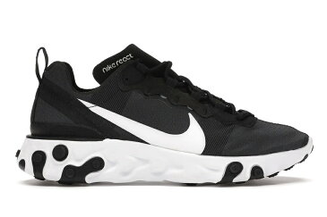 ナイキ NIKE リアクト エレメント 黒色 ブラック 白色 ホワイト レディース スニーカー 【 REACT ELEMENT 55 BLACK WHITE WOMENS 】