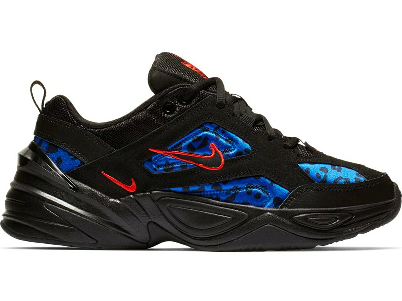 ナイキ NIKE 黒色 ブラック ヒョウ柄 レオパード レディース スニーカー 【 M2K TEKNO BLACK LEOPARD WOMENS HABANERO REDRACER BLUE 】