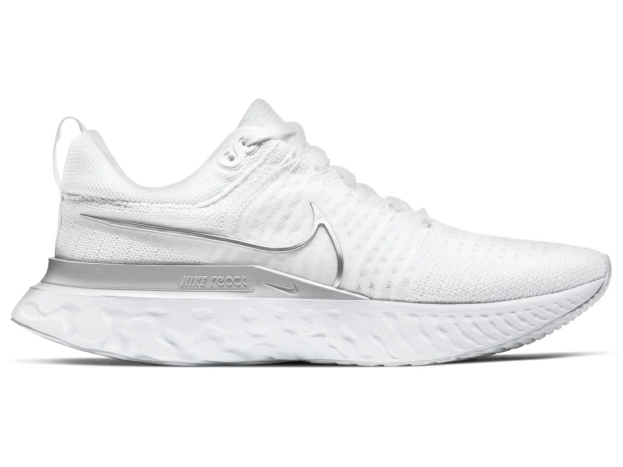 ナイキ NIKE リアクト ラン フライニット 白色 ホワイト 銀色 シルバー レディース スニーカー 【 SILVER REACT INFINITY RUN FLYKNIT 2 WHITE METALLIC WOMENS PURE PLATINUM 】