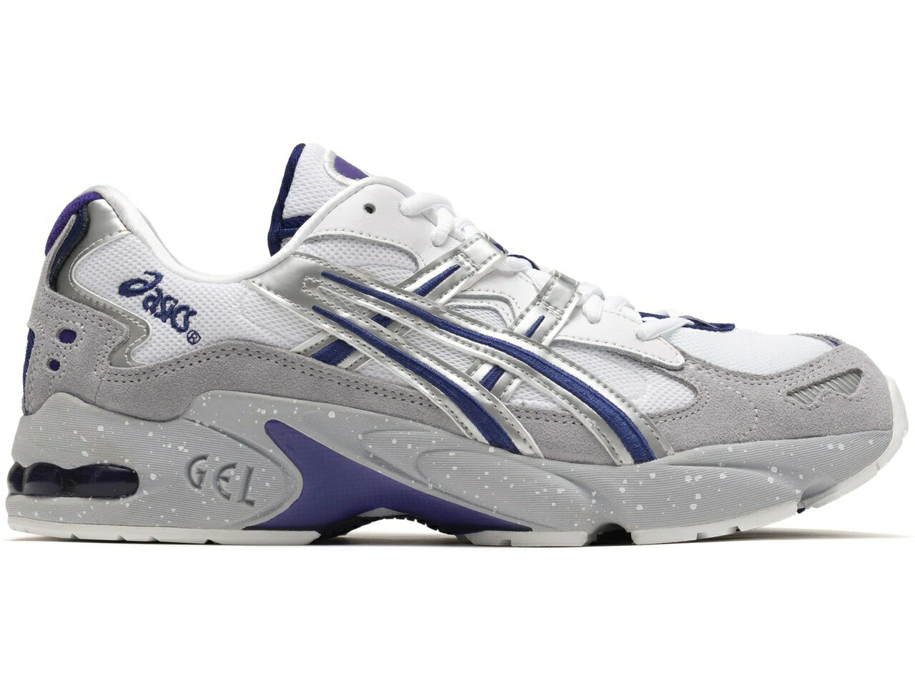 アシックス ASICS 銀色 シルバー スニーカー 【 SILVER GELKAYANO 5 PURPLE WHITE 】